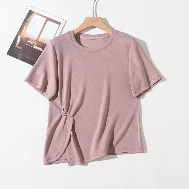 简单爱！夏季新款新疆棉冰爽透气百搭减龄休闲短袖显瘦T恤女7191-1