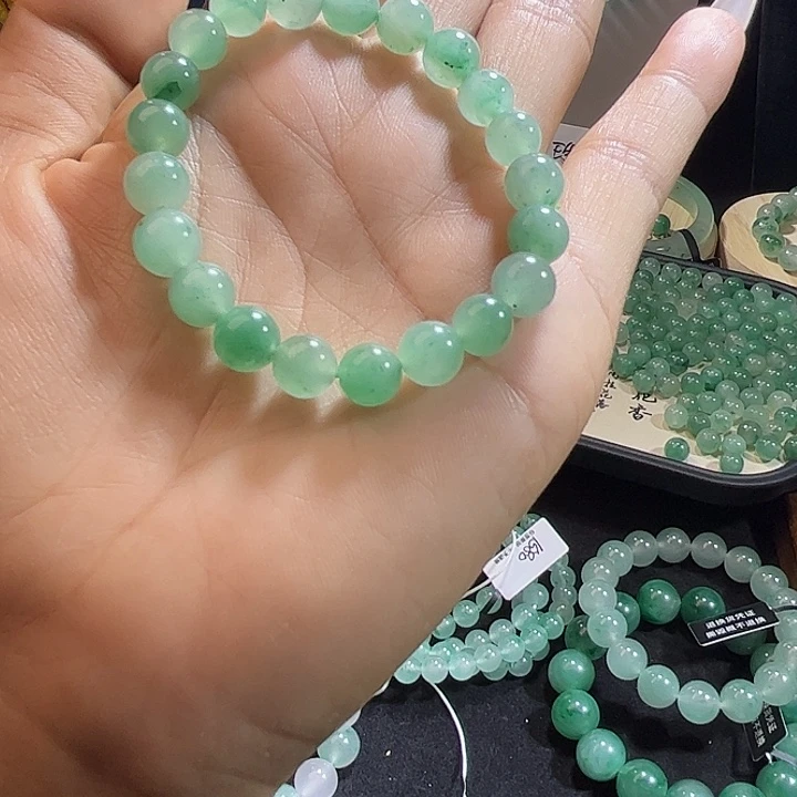 石英质玉手串未镶嵌天然(A货）非洲翠 独龙玉