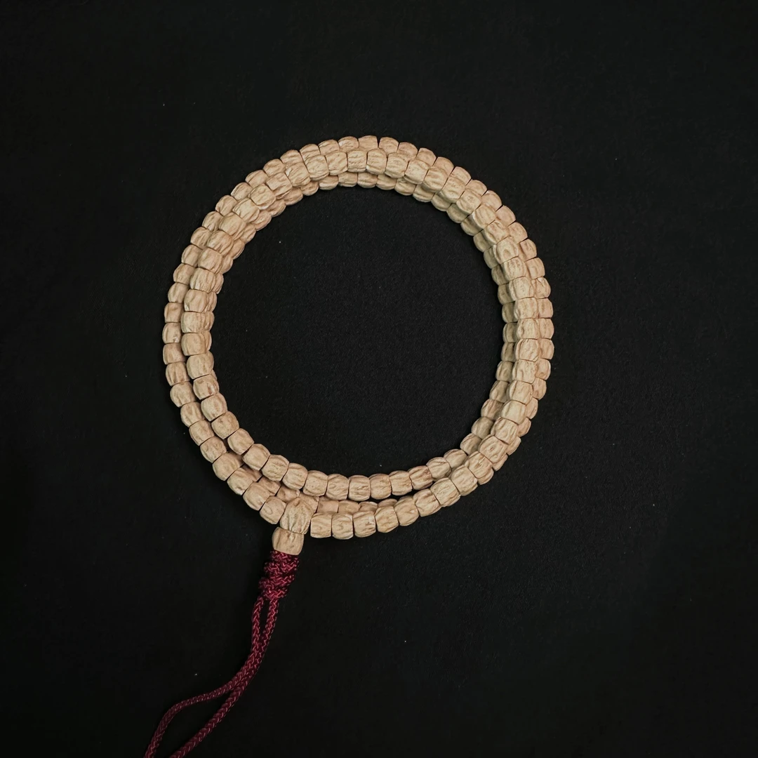 福利款！【莲花顺鬼】黄油皮莲花桩顺纹鬼脸文玩长串百香籽菩提手串