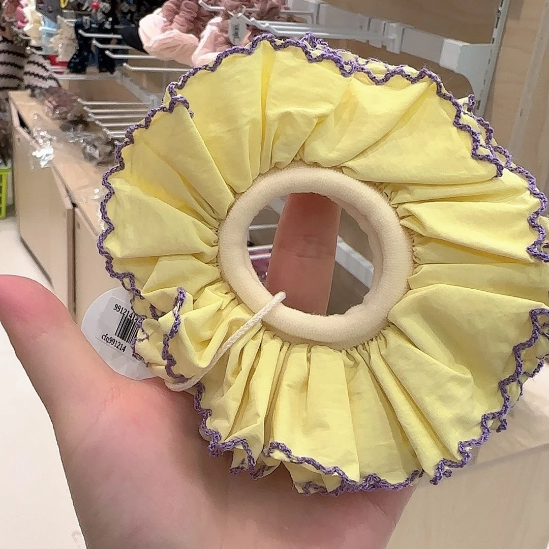 布艺非金属黄色发圈