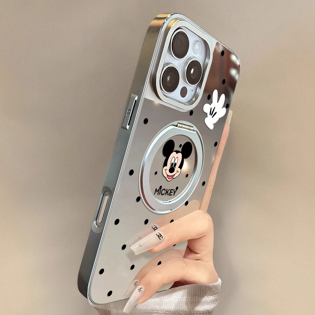 波点米奇适用苹果17pro手机壳新款苹果16promax支架网红同款潮牌