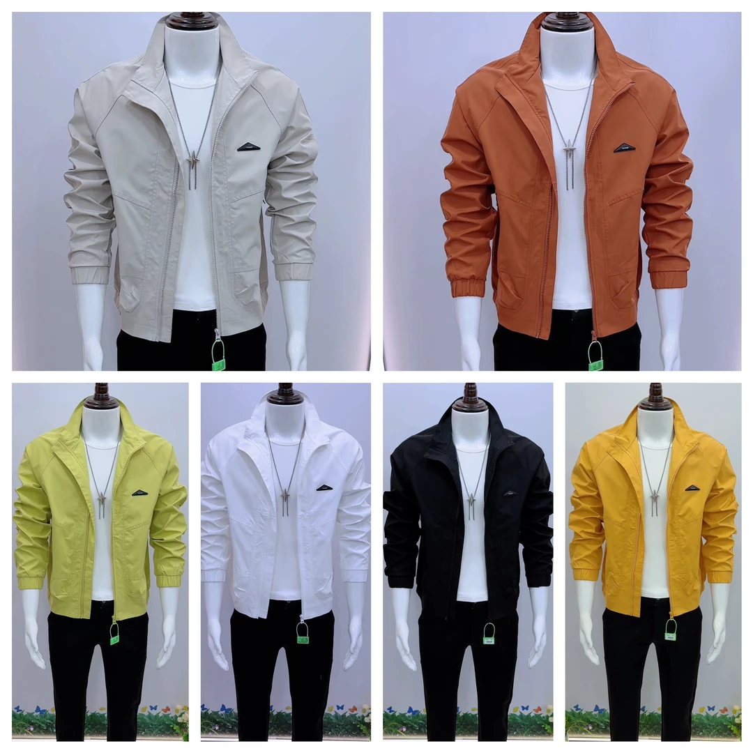 秋季新款外套长袖立领纯色夹克户外时尚潮流百搭夏季男士上衣