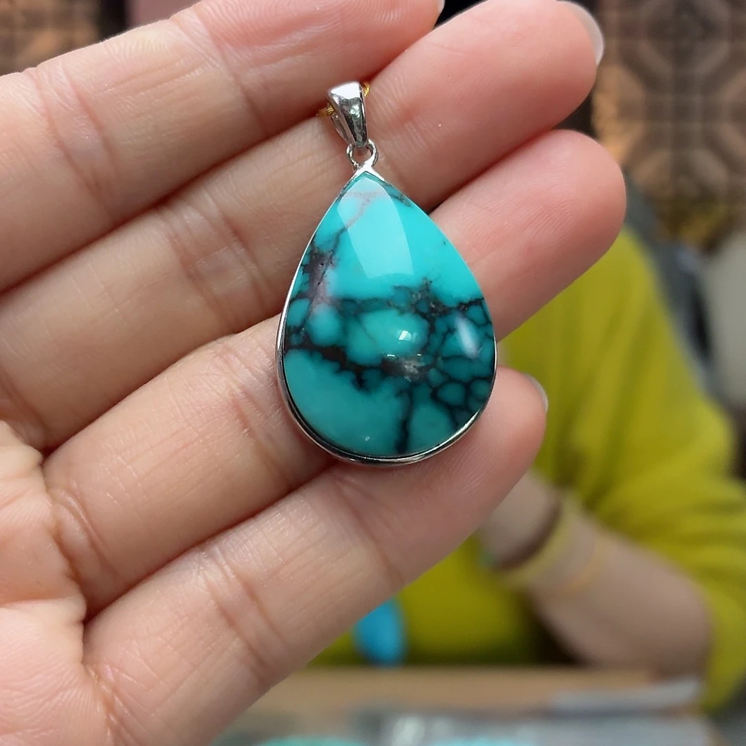 银S925镶嵌绿松石珠宝奇石