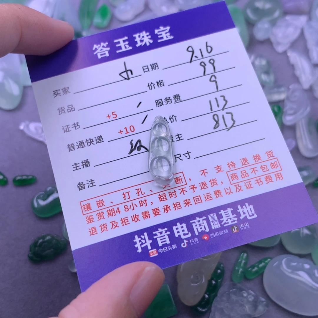 颈饰未镶嵌翡翠小**藏