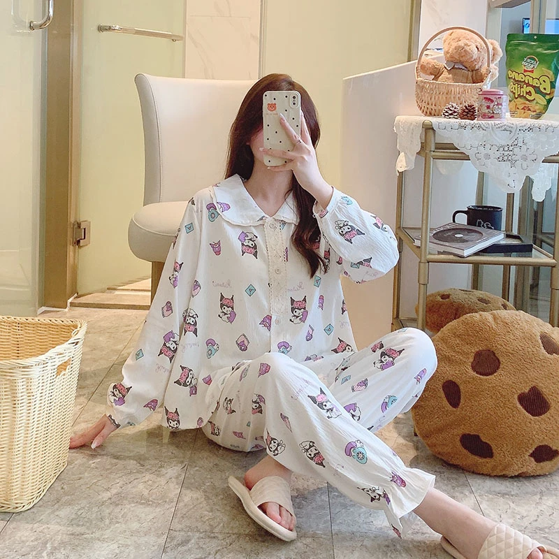 【小米】新款爆款冬季女睡衣秋季长袖长裤家居服女款柔软亲肤韩版