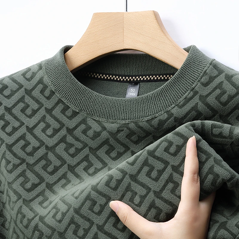 保暖常规加绒加厚款冬季圆领卫衣常规款宽松型套头款