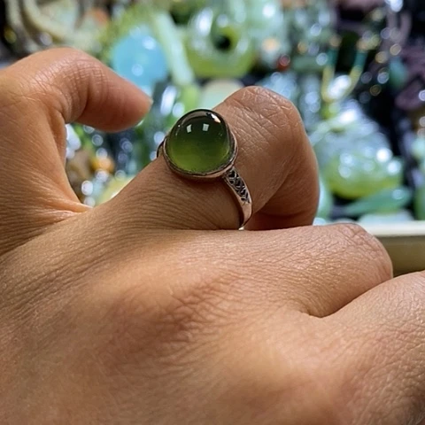 岫玉戒指未镶嵌一个