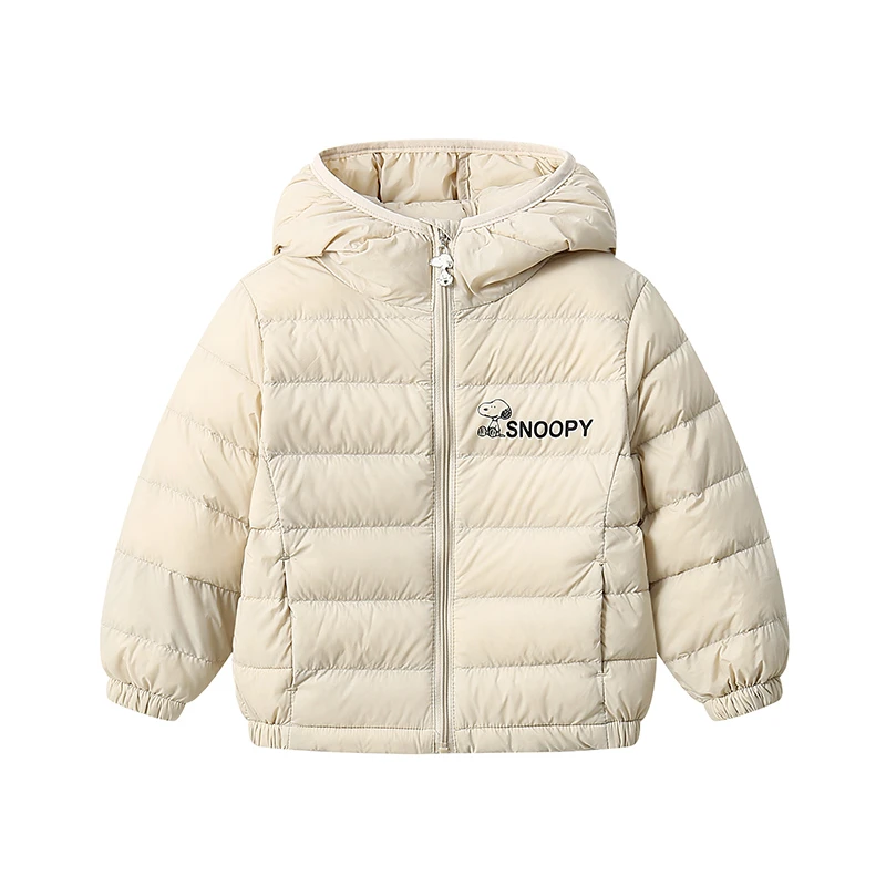 史努比儿童短款羽绒服冬季休闲儿童轻薄外套中大童连帽保暖衣服