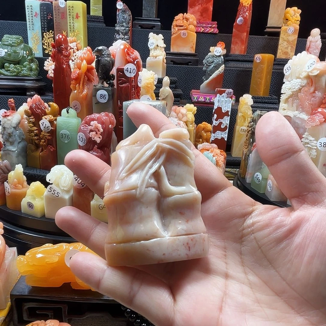 寿山石印石竹节椭圆