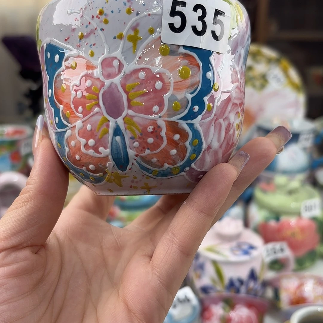 瓷片景德镇手绘高温釉下彩陶瓷茶具