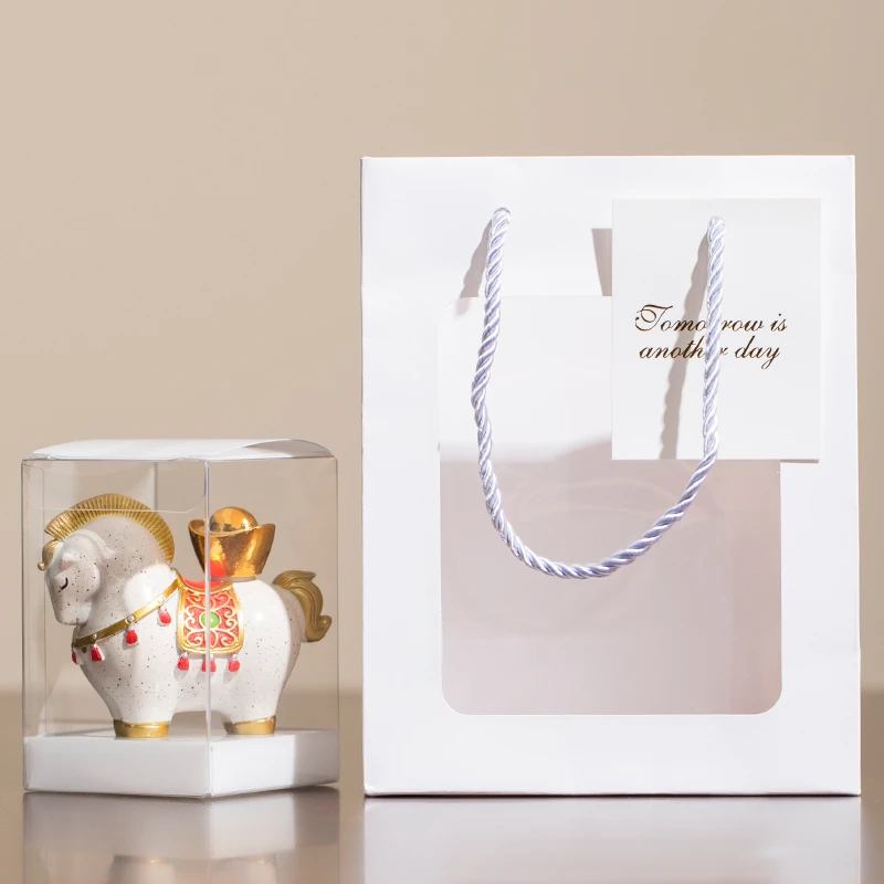 创意国潮马摆件工位桌面办公室茶桌茶宠装饰工艺品高级感生日礼物