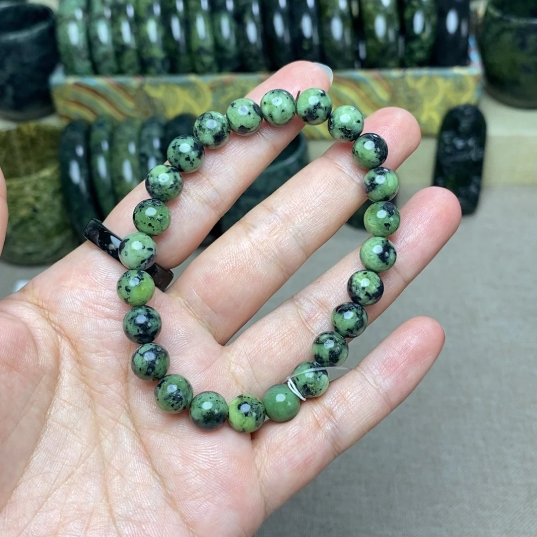 顺***心蛇纹石玉未镶嵌手串
