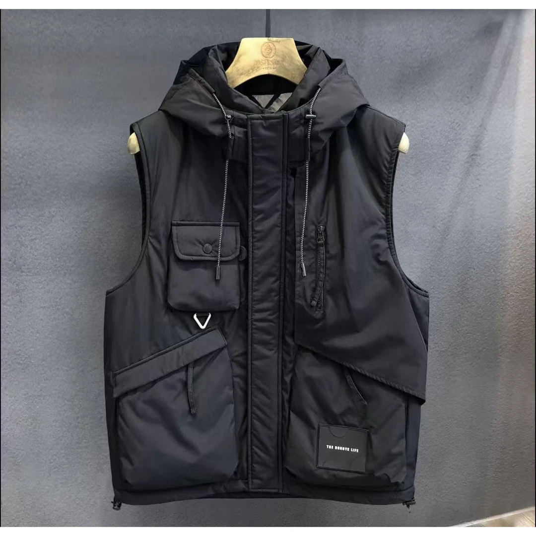 山系优质棉马甲工装连帽马甲男款男士冬季新款保暖背心秋季外穿