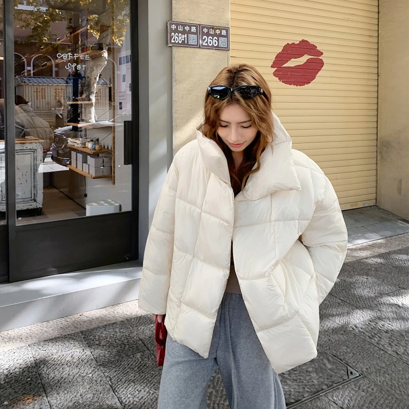 冬季新款立领棉服女2025年短款时尚宽松小个子设计感加厚保暖外套
