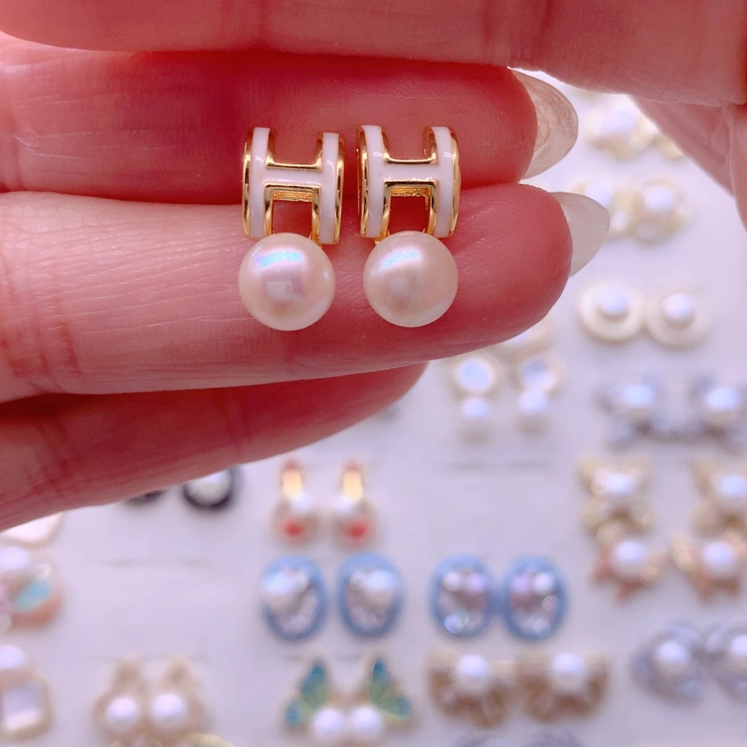 耳饰合金淡水珍珠