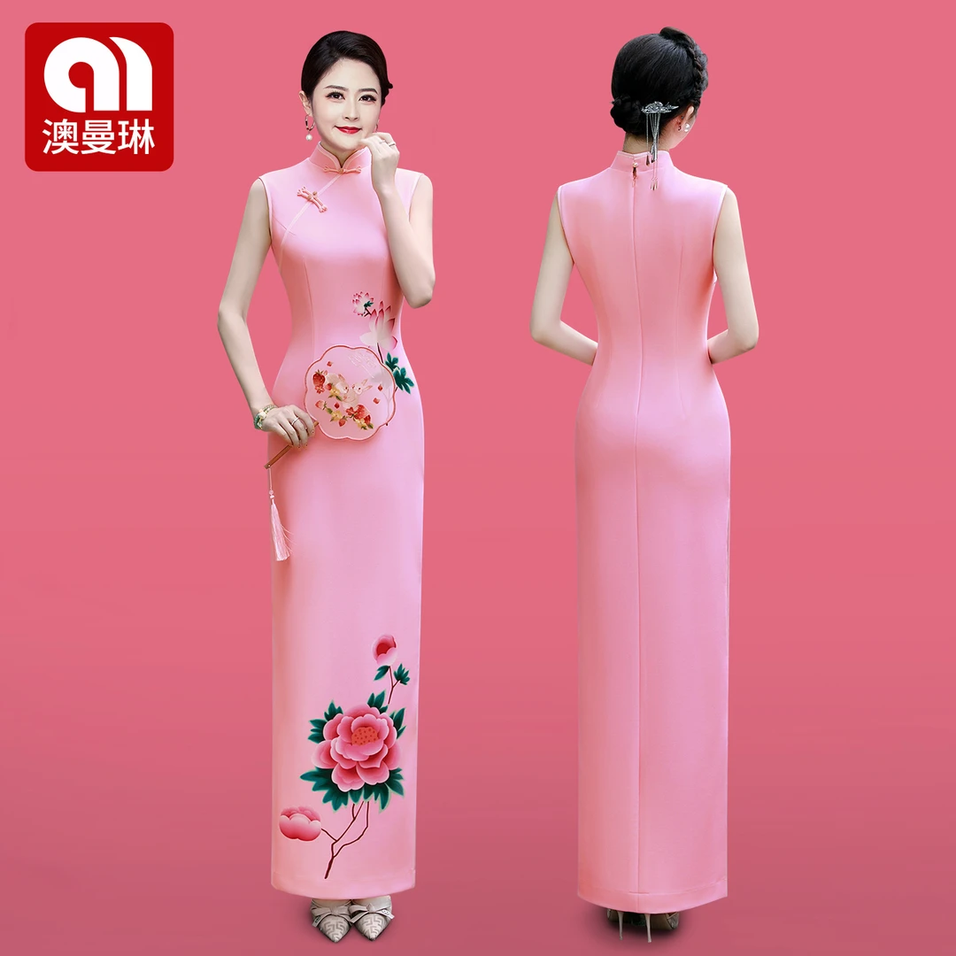 2025新款改良旗袍新中式敬酒服高端精致修身气质走秀演出服连衣裙