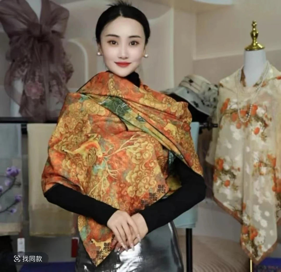 xys-204【九色鹿】 经典百搭丝巾 香韵纱百搭70*180长