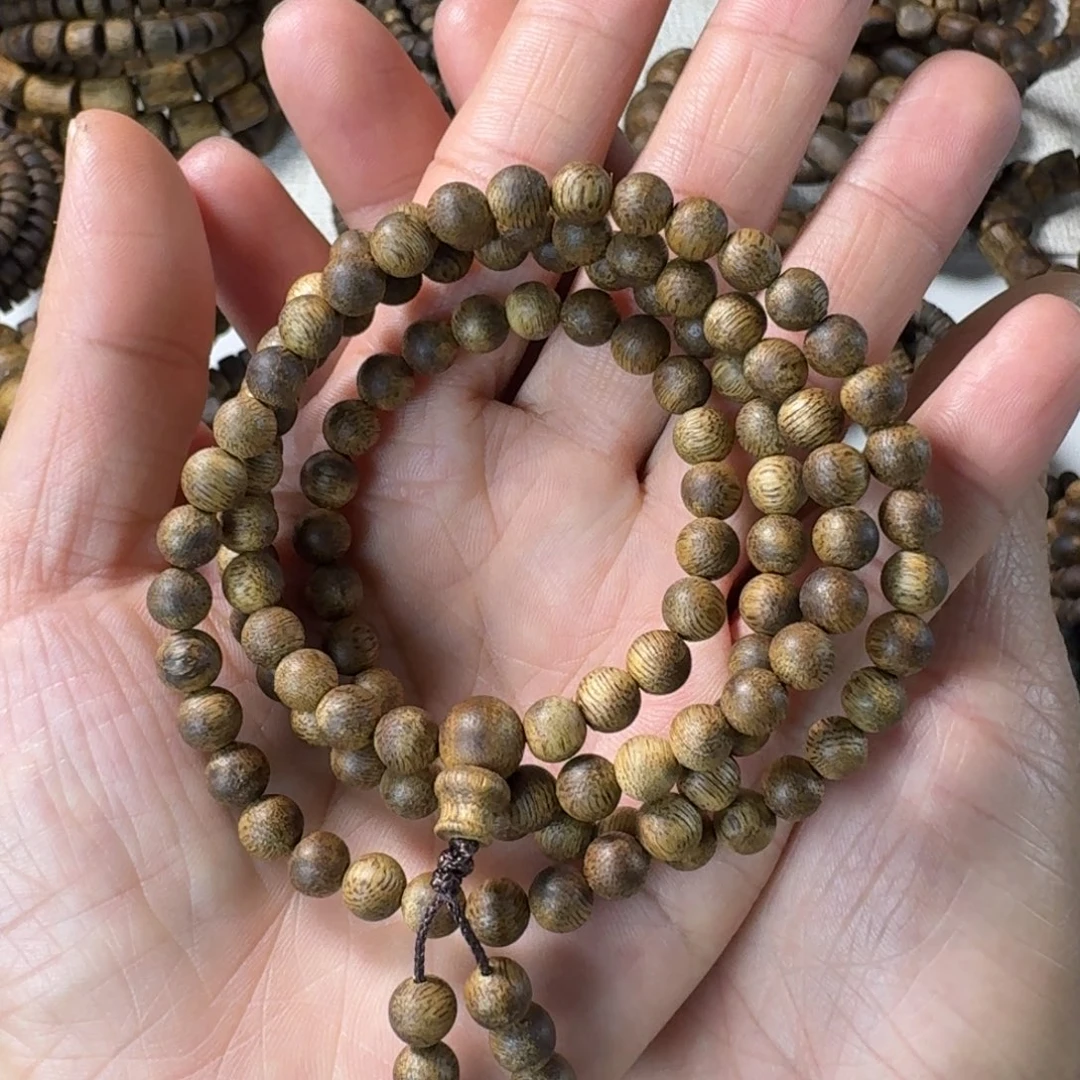 沉香木手串奇楠圆珠多圈6m m