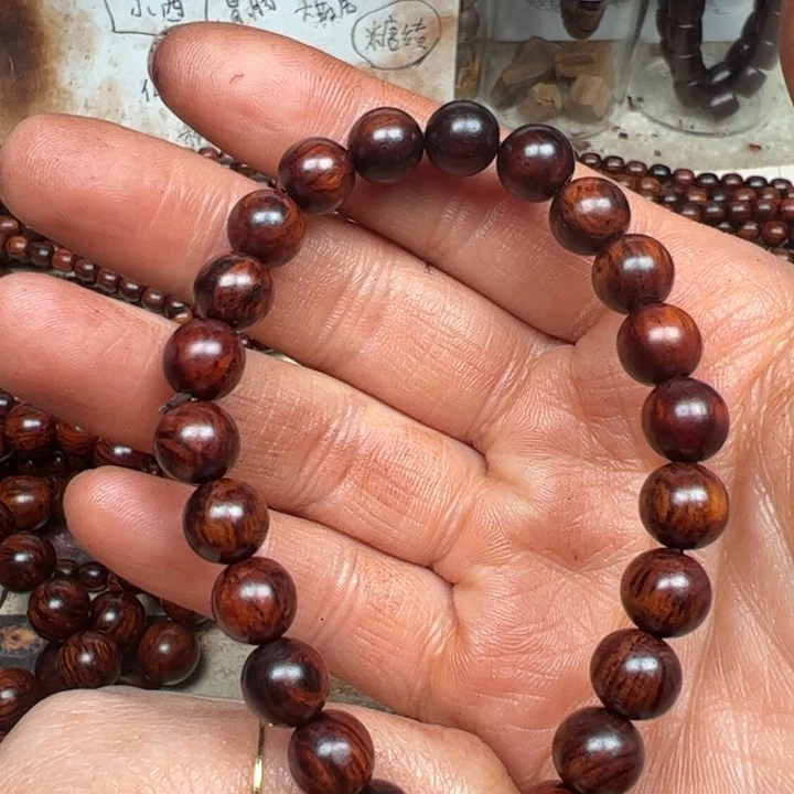 藤类海南红降花梨公08圆珠微瑕