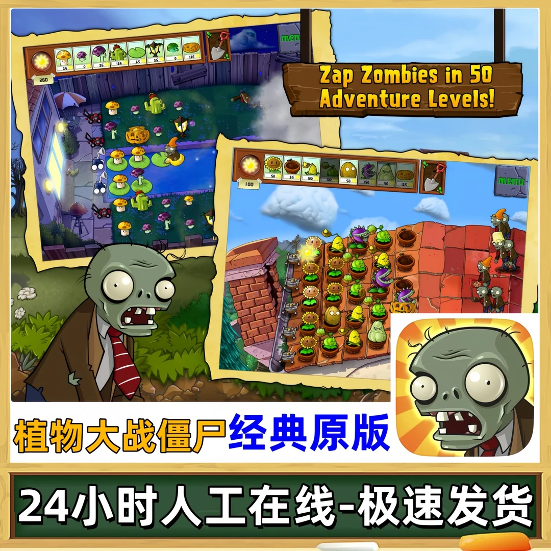 植物大战僵尸游戏经典原版游戏充值安装服务