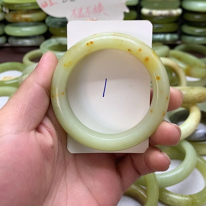 蛇纹石玉未镶嵌手镯1号圈口55.2