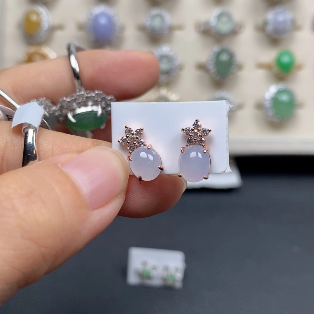 翡翠戒指银S925镶嵌戒指