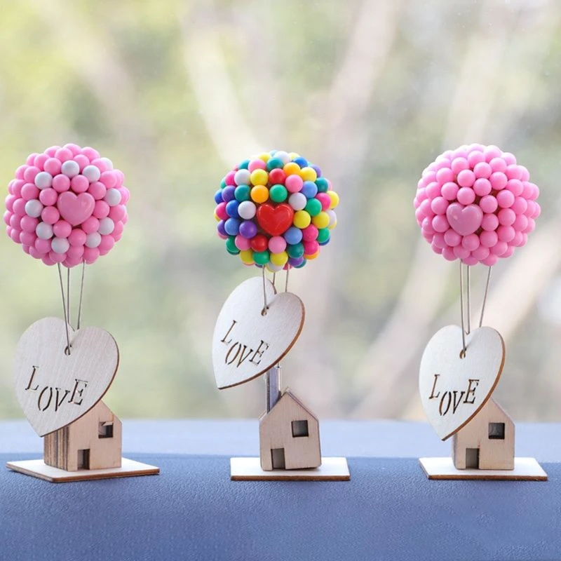 飞屋环游记气球小木屋汽车摆件 手工diy卡通创意生日礼物车载