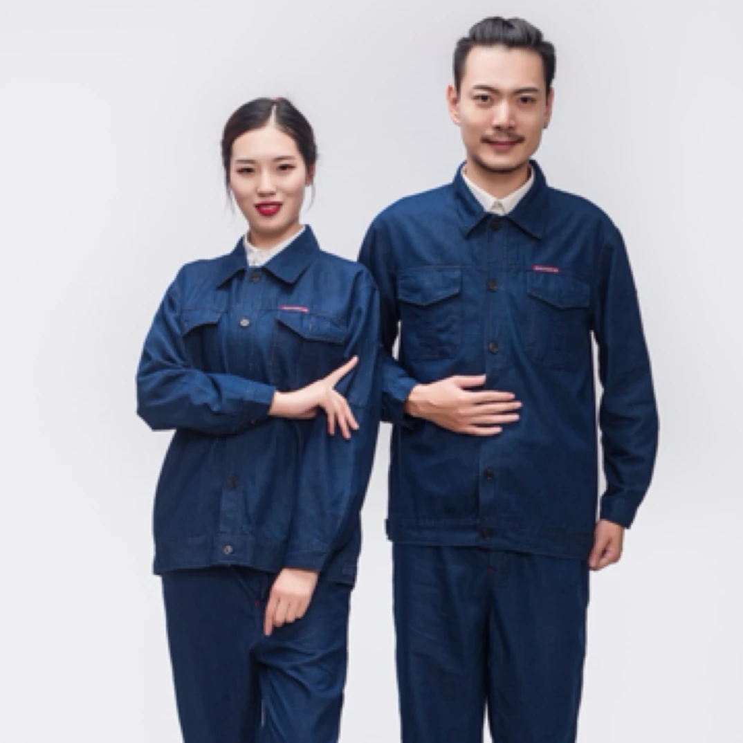 夏季单排扣长袖套装防烫工装制服薄款工作耐磨男士电焊工