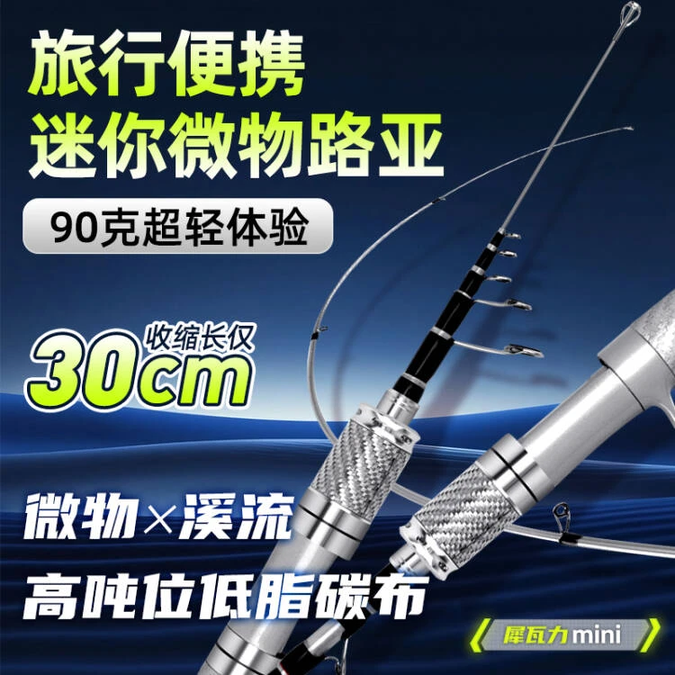 迷你微物伸缩路亚竿马口竿便携旅行竿UL调