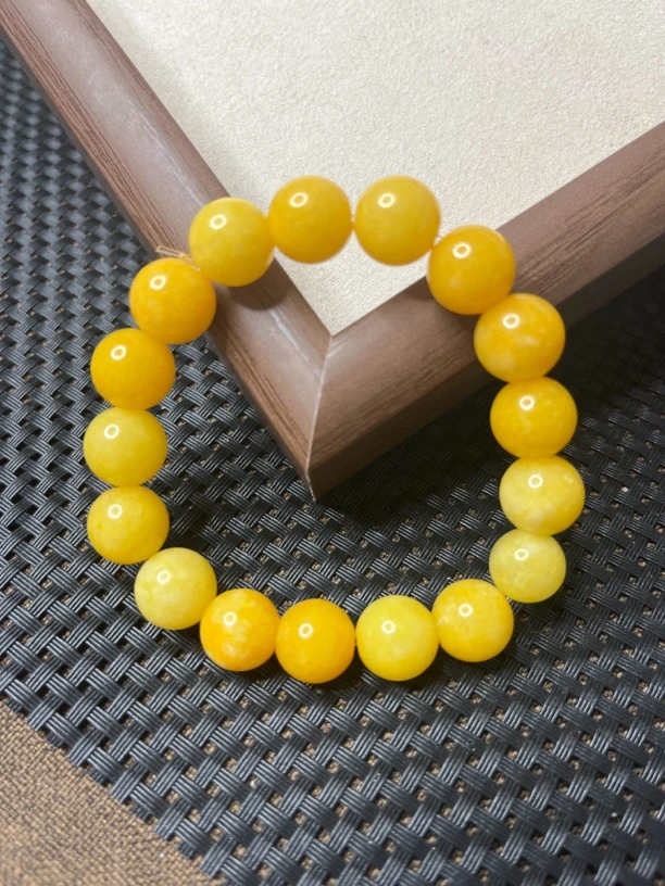 新款男女情侣款休闲黄龙玉K12石英质玉手串