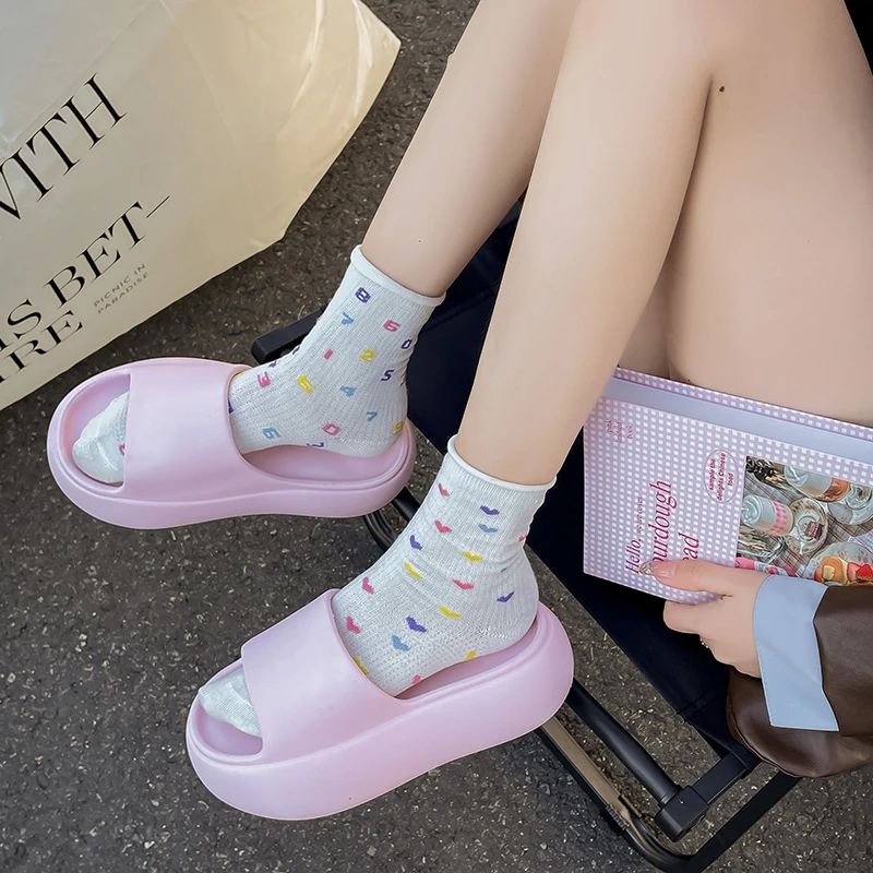 时尚厚底增高凉拖鞋女款踩屎感防滑凉拖一字拖外穿百搭新款夏季