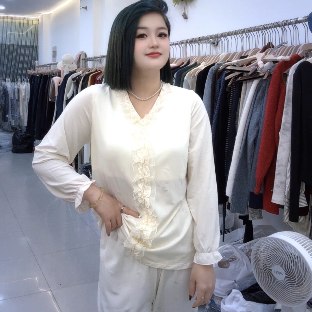 【遇见】舒适木耳边自带胸垫家居服