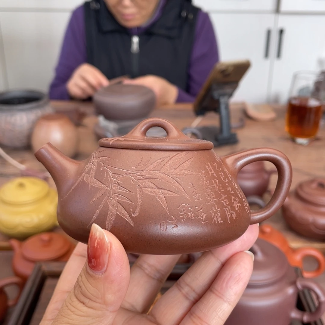 紫砂茶壶老紫泥石瓢