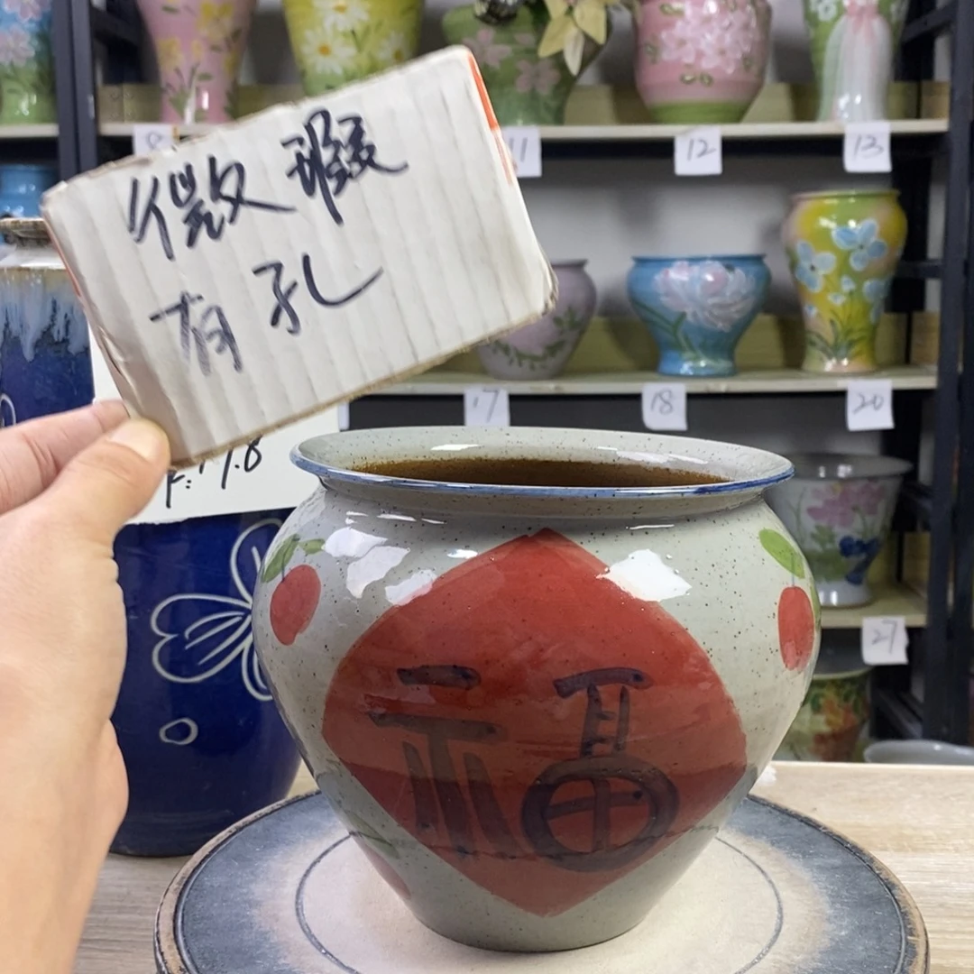 景德镇手工手绘陶瓷花盆