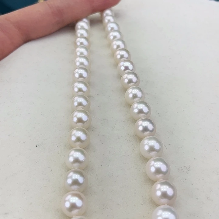 淡水珍珠颈饰银S925镶嵌卡10极光炫彩高品