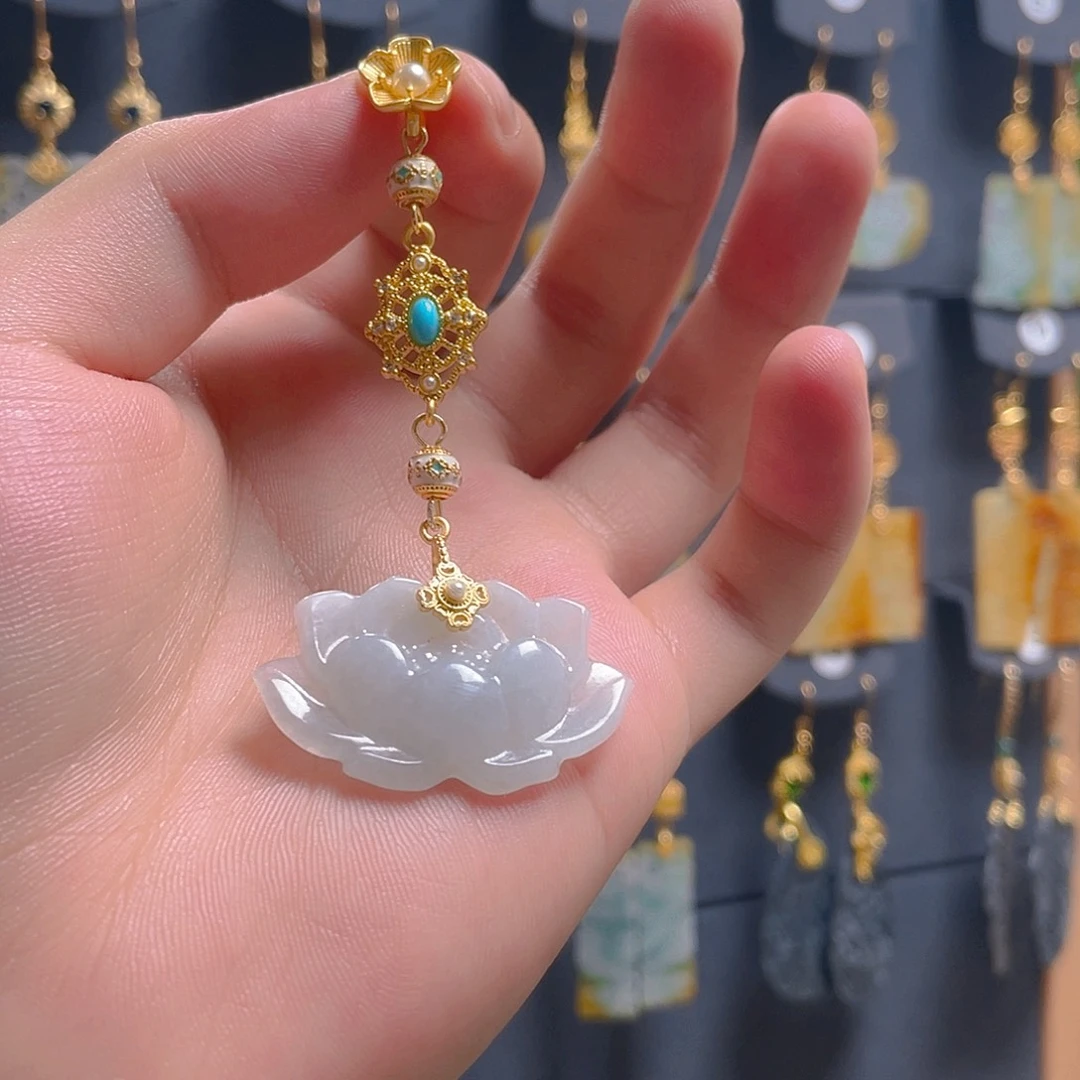 翡翠未镶嵌耳饰翡翠