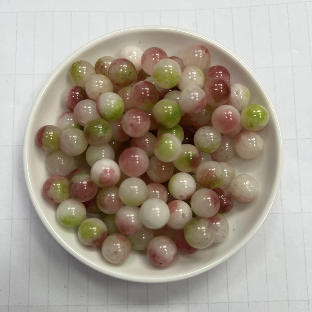 天然珠宝玉石  盐源水蜜桃Y2264  8mm  30颗（赠弹力绳）