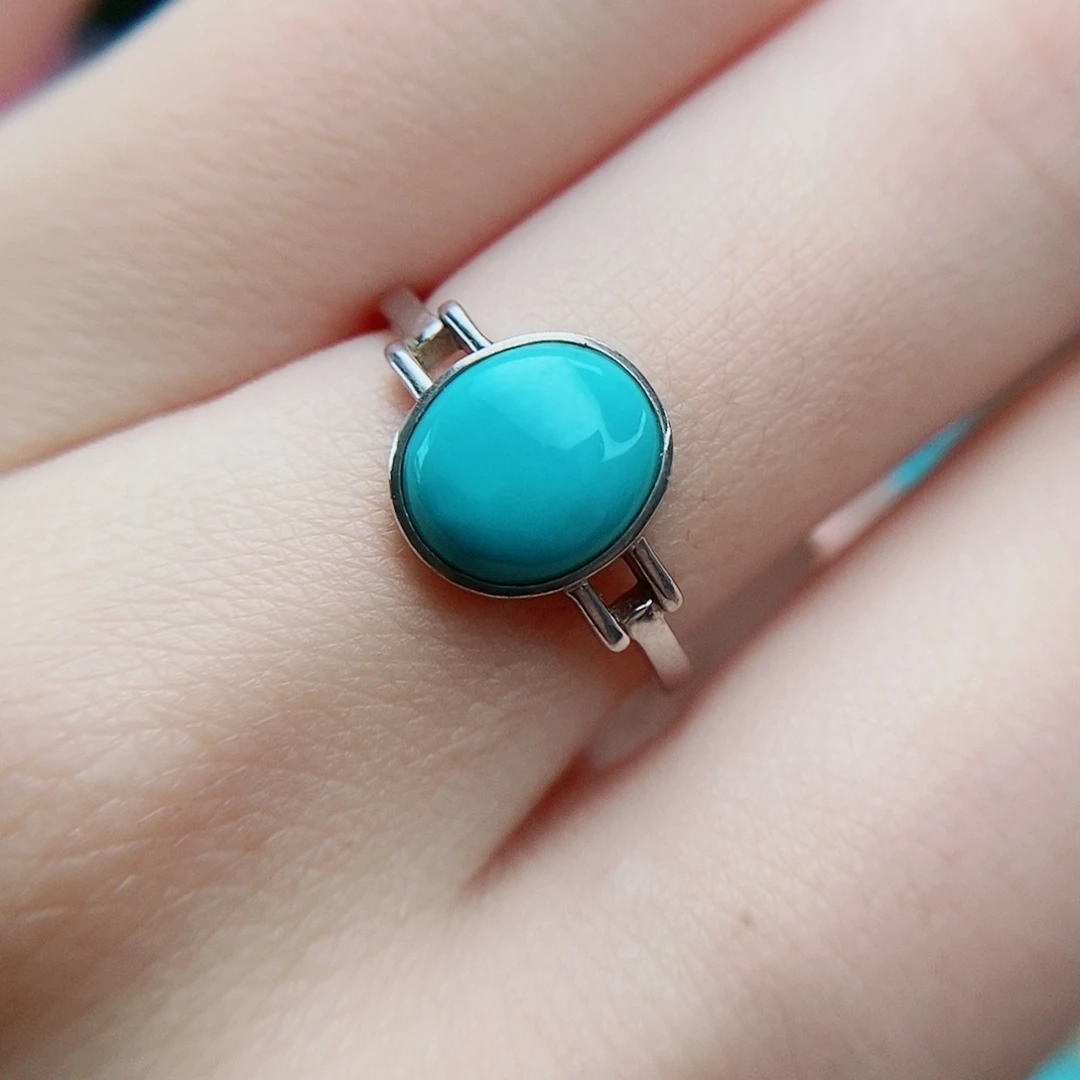 k***妍绿松石银S925镶嵌戒指