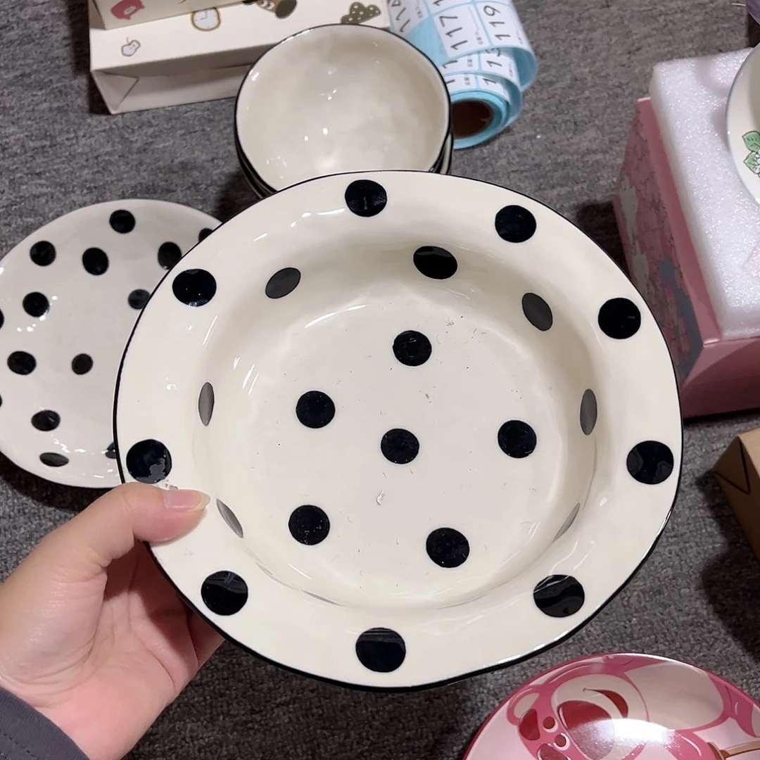 波点陶瓷餐具系列8寸