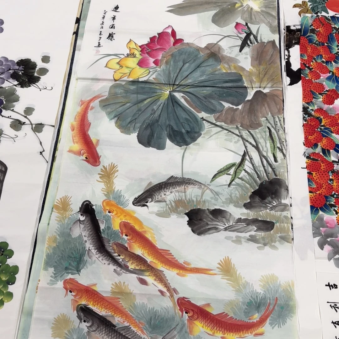 国画140×70手绘画画画