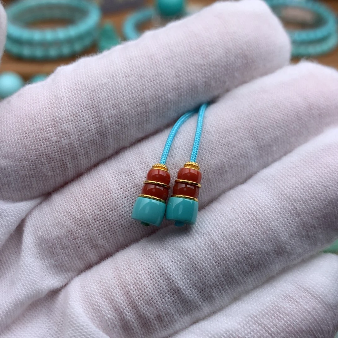 绿松石18K金镶嵌珠宝奇石