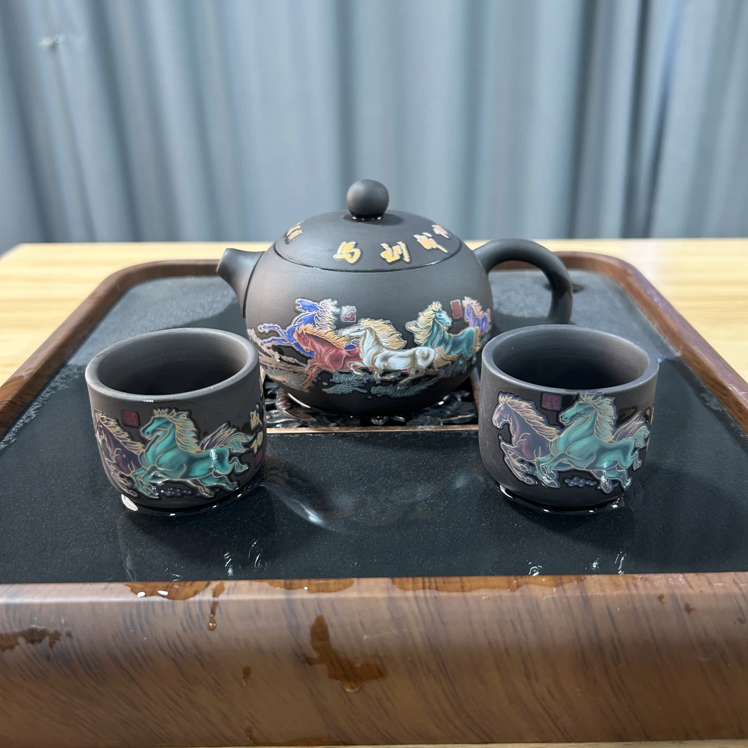 【开播福利】原矿紫砂马到成功变色西施凤鸣壶250cc（不带托盘）