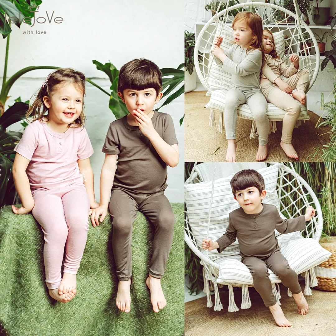 LELEJOVE北欧风宝宝春夏短袖T恤羊毛混纺轻薄透气内搭4AS33978