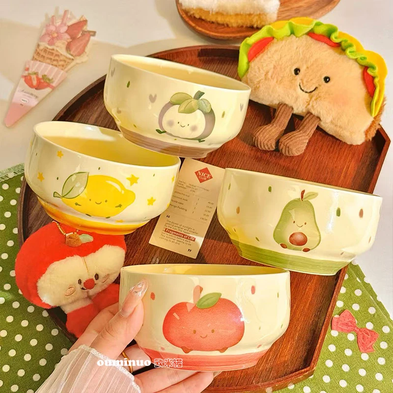 达人专属【果然可爱】4.5英寸米饭碗4个混装陶瓷釉下彩工艺好物餐具