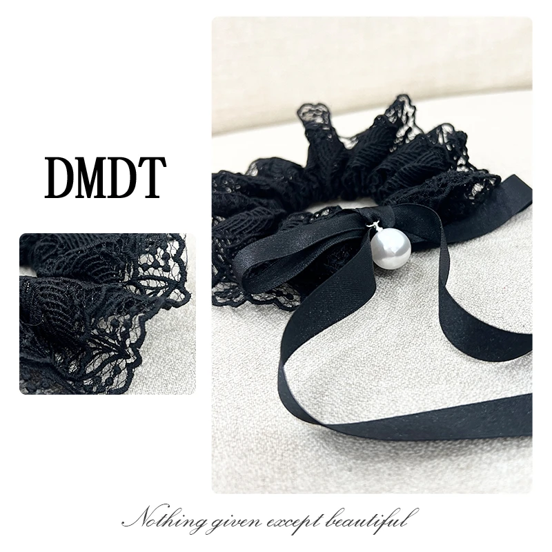 【DMDT潮牌】2025新品“山茶物语 ”珠珠蕾丝弹力百搭女发绳A1846