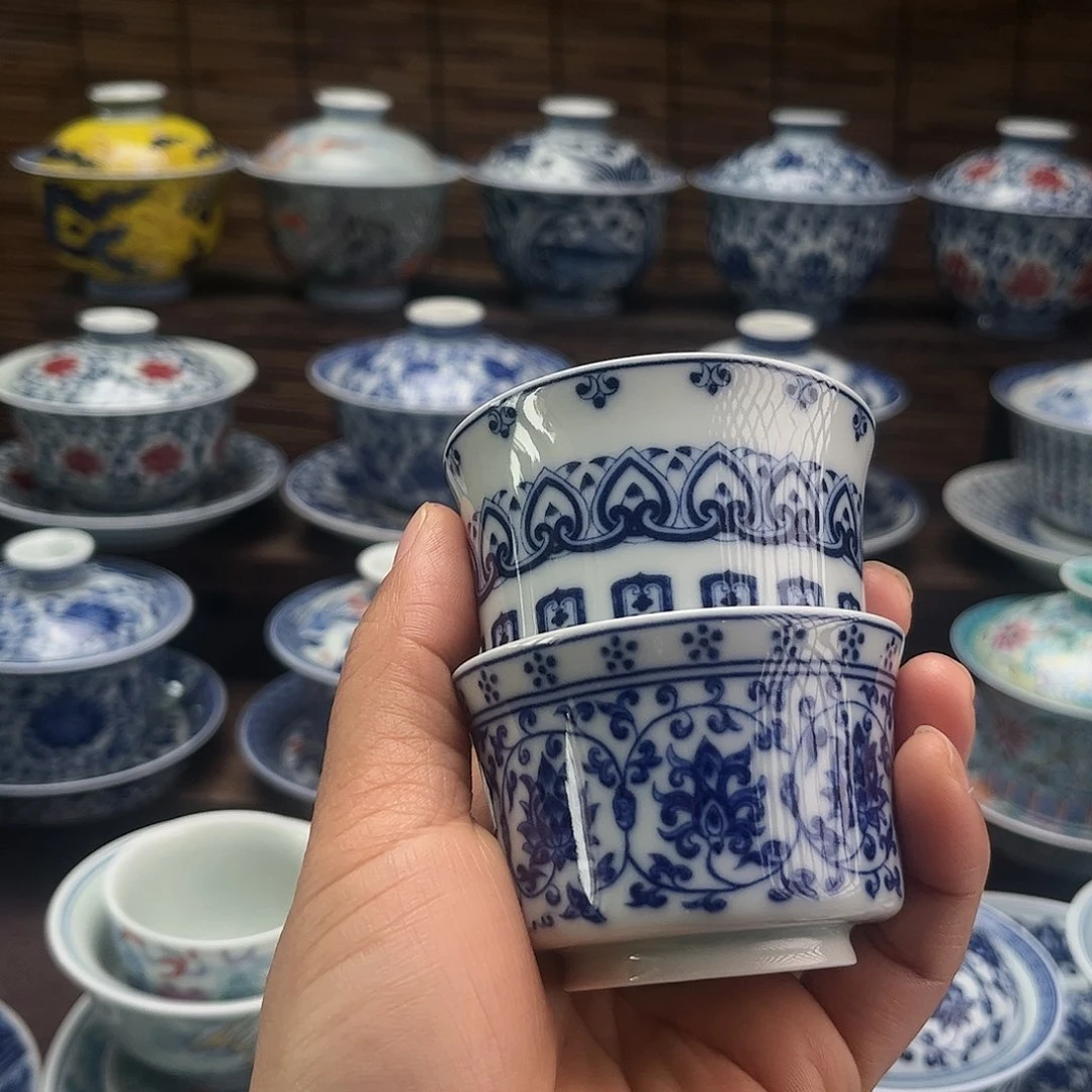 景德镇陶瓷两只缸杯