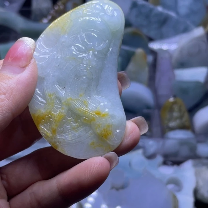 翡翠未镶嵌颈饰品****禅关公