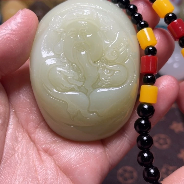 石材天然方解石手把件不退换