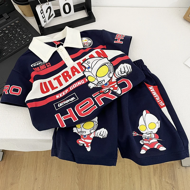 男童夏装套装2025新款儿童奥特曼短袖短裤夏季薄款衣服宝宝男孩潮