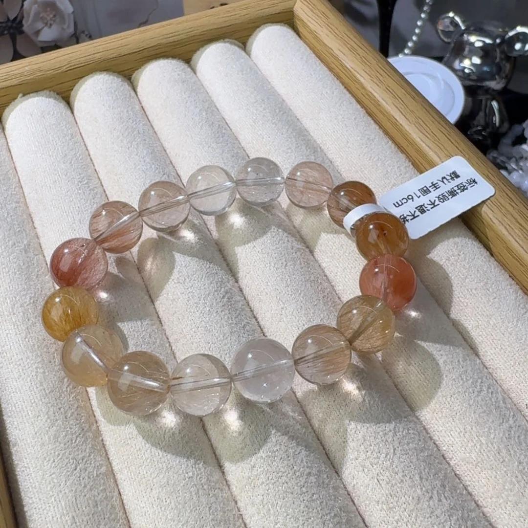 水晶手链未镶嵌拉起彩兔毛卡12.6mm